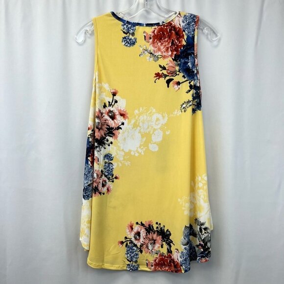 Saved By The Dress Womens Multicolor Floral Yellow/Multi Sleeveless Top Medium - Picture 6 of 11